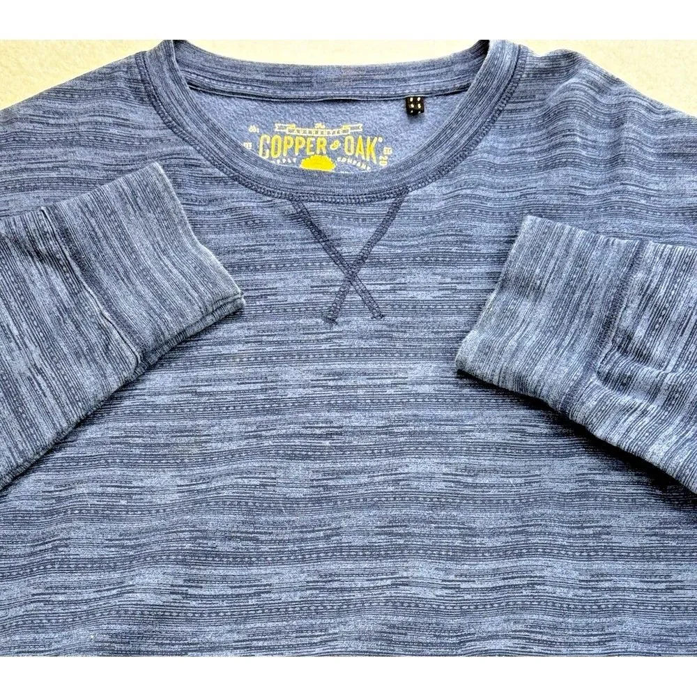 Copper‎ Oak Crew Neck Pullover Shirt Men XL Heather Blue LS